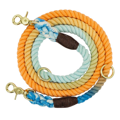 Professional Gradient Color Dog Collars Accessories Leashes Rope Metal Chain Collar Strap Pet Outdoor Walking Training Long Traction Rope kits