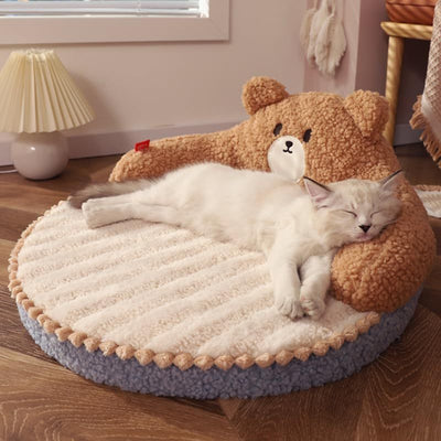 Professional Cat Bed Furniture Washable Cozy Cat Warm Pad For Cats Dogs Pets Cat Bed High Backrest All Seasons Hug Design kits
