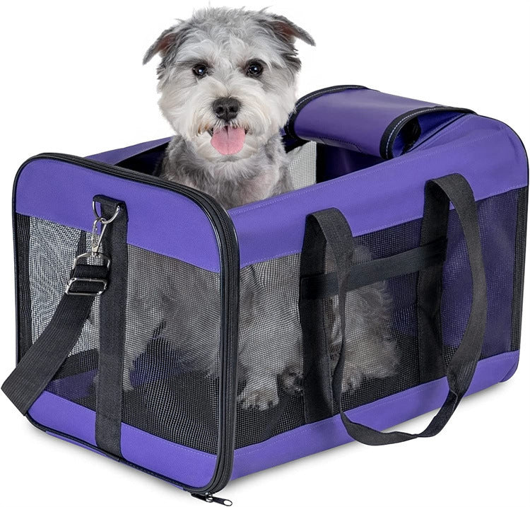 Professional Dog Cat Carriers Bags Car Portable Transport Pet Bag Cage Portable Pet Foldable Outgoing Travel Breathable Pets Handbag kits