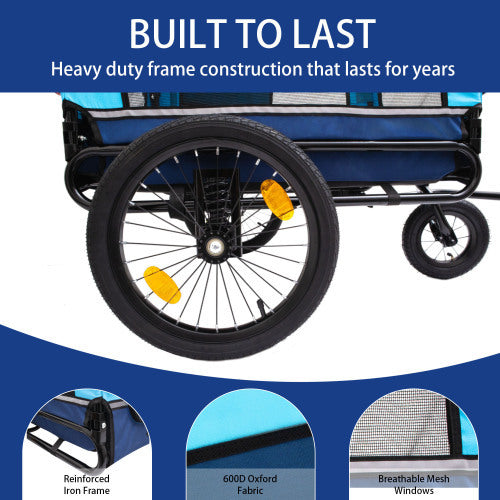 Professional Outdoor Heavy Duty Foldable Utility Pet Stroller Dog Carriers Bicycle Trailer kits