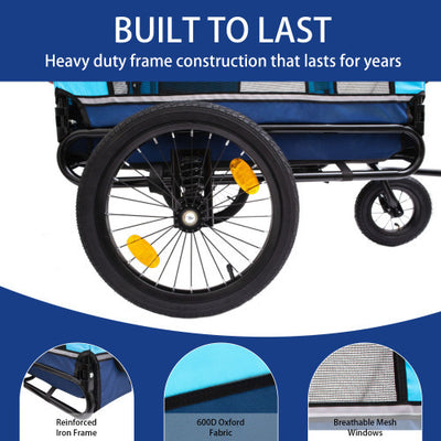 Professional Outdoor Heavy Duty Foldable Utility Pet Stroller Dog Carriers Bicycle Trailer kits