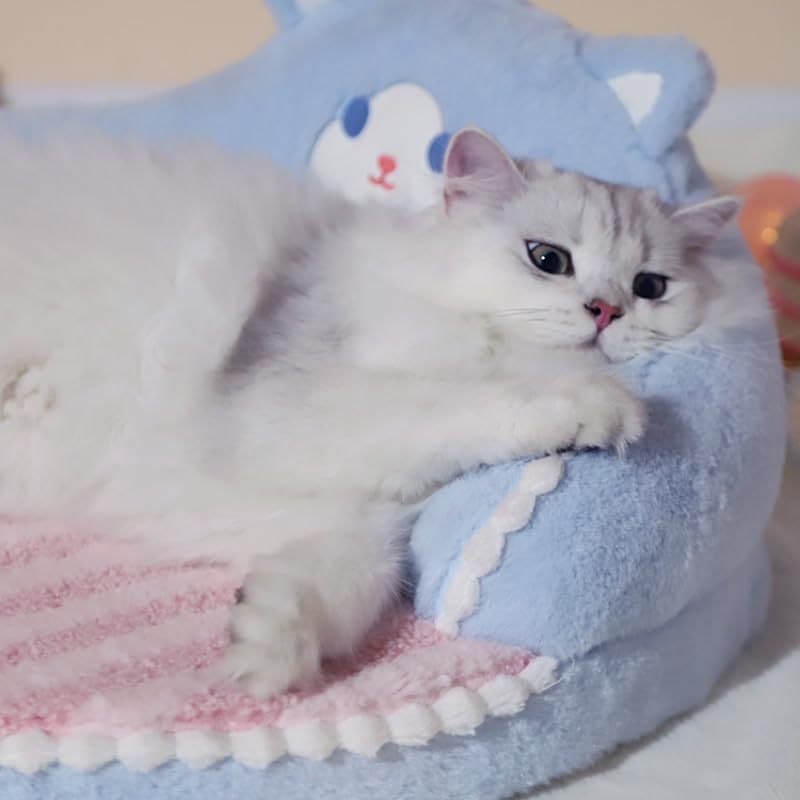 Professional Cat Bed Furniture Washable Cozy Cat Warm Pad For Cats Dogs Pets Cat Bed High Backrest All Seasons Hug Design kits