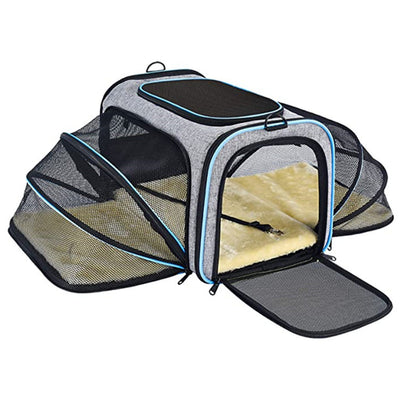 Professional Carrier For Cat Pet Airline Approved Expandable Foldable Soft Dog Carrier Opened Doors Reflective Tapes Cat Travel Bag kits