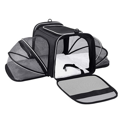 Professional Carrier For Cat Pet Airline Approved Expandable Foldable Soft Dog Carrier Opened Doors Reflective Tapes Cat Travel Bag kits
