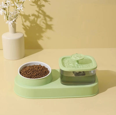 Professional Cat Water Dispenser And Feeding Bowl 2-in-1, Dry And Wet Separation Automatic Water Dispenser Sturdy Cat Feeding Bowl Cat And Dog Feeding Supplies Easy To Clean Flow Design kits