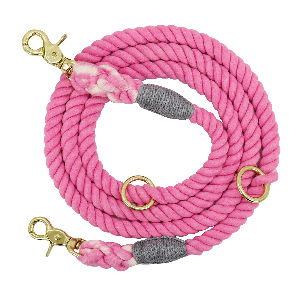 Professional Gradient Color Dog Collars Accessories Leashes Rope Metal Chain Collar Strap Pet Outdoor Walking Training Long Traction Rope kits