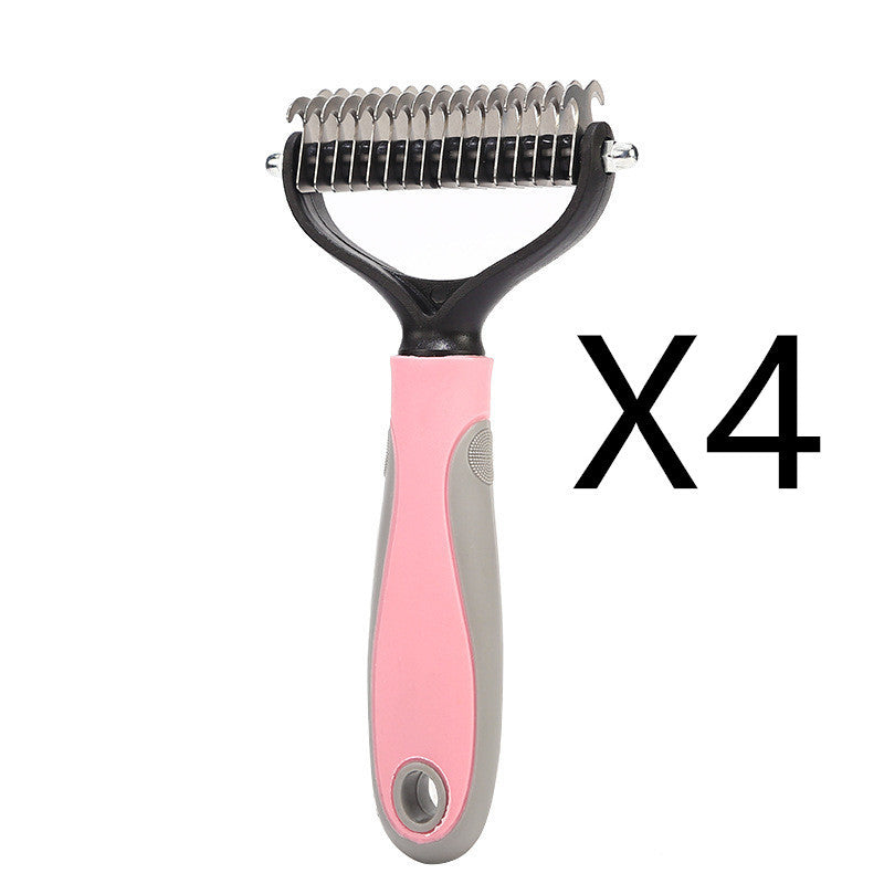 Professional Stainless Double-sided Pet Brush Hair Removal Comb Grooming Dematting Dog Grooming Shedding Tools kits
