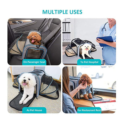 Professional Carrier For Cat Pet Airline Approved Expandable Foldable Soft Dog Carrier Opened Doors Reflective Tapes Cat Travel Bag kits