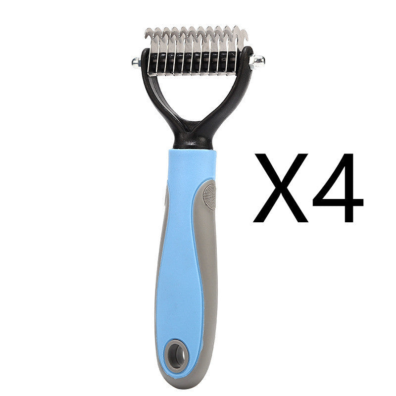 Professional Stainless Double-sided Pet Brush Hair Removal Comb Grooming Dematting Dog Grooming Shedding Tools kits