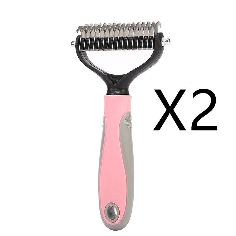 Professional Stainless Double-sided Pet Brush Hair Removal Comb Grooming Dematting Dog Grooming Shedding Tools kits