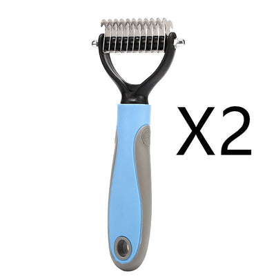 Professional Stainless Double-sided Pet Brush Hair Removal Comb Grooming Dematting Dog Grooming Shedding Tools kits