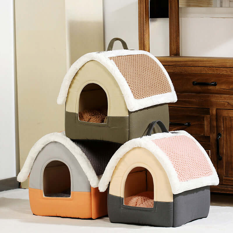 Professional Foldable Dog House Kennel Bed Mat For Small And Medium Dogs, Cats, Winter Warm Cat Bed Nest, Pet Products Basket, Pets, Puppy Cave Sofa. kits
