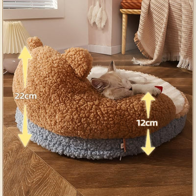Professional Cat Bed Furniture Washable Cozy Cat Warm Pad For Cats Dogs Pets Cat Bed High Backrest All Seasons Hug Design kits