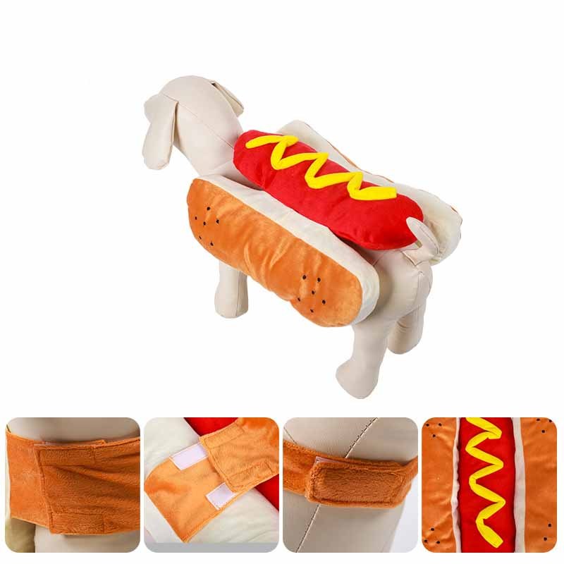 Professional Funny Halloween Costumes For Dogs Puppy Pet Clothing Hot Dog Design Dog Clothes Pet Apparel Dressing Up Cat Party Costume Suit kits