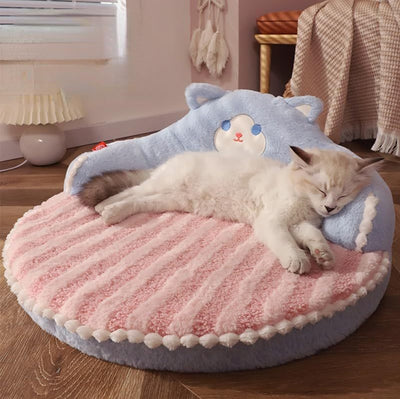 Professional Cat Bed Furniture Washable Cozy Cat Warm Pad For Cats Dogs Pets Cat Bed High Backrest All Seasons Hug Design kits