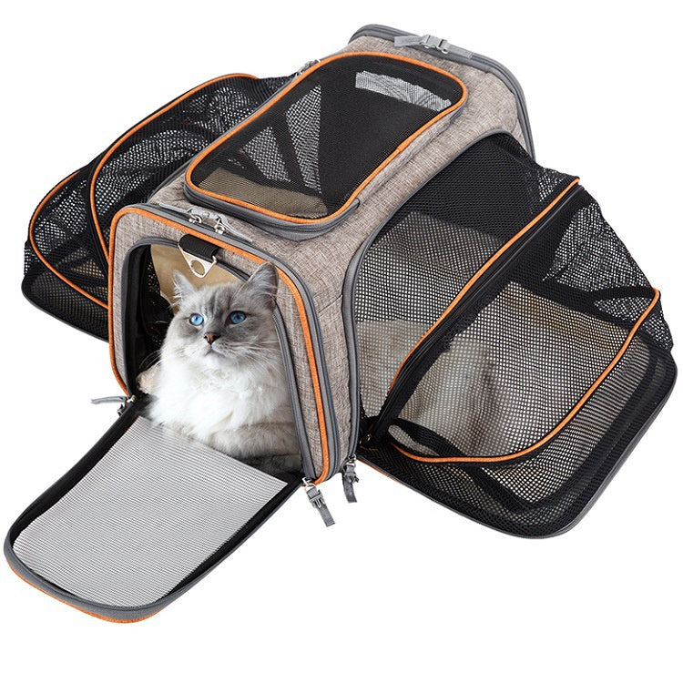 Professional Carrier For Cat Pet Airline Approved Expandable Foldable Soft Dog Carrier Opened Doors Reflective Tapes Cat Travel Bag kits